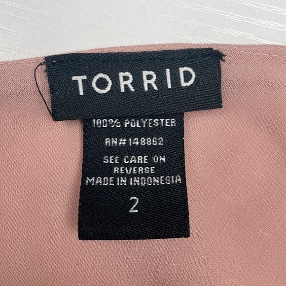 Torrid Sophie Chiffon Relaxed Double Layer Swing Cami Tank Top Dusty Pink 2X - Picture 8 of 10
